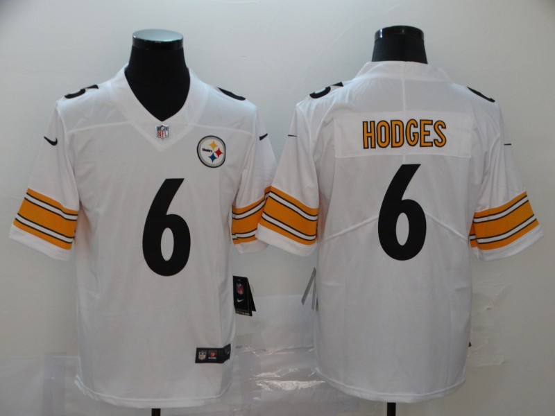Men's Pittsburgh Steelers Devlin Hodges #6 White Jersey